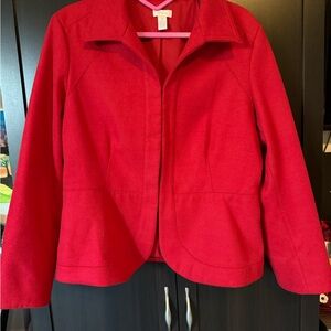 Chico's Vibrant Red Blazer size 2 (large)